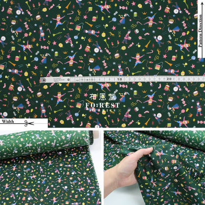 Liberty of London (Cotton Tana Lawn Fabric) - Tumbling toys GREEN - FO:REST Fabric 布恩堂Liberty fabrictana lawnjapanese fabricykk zipper