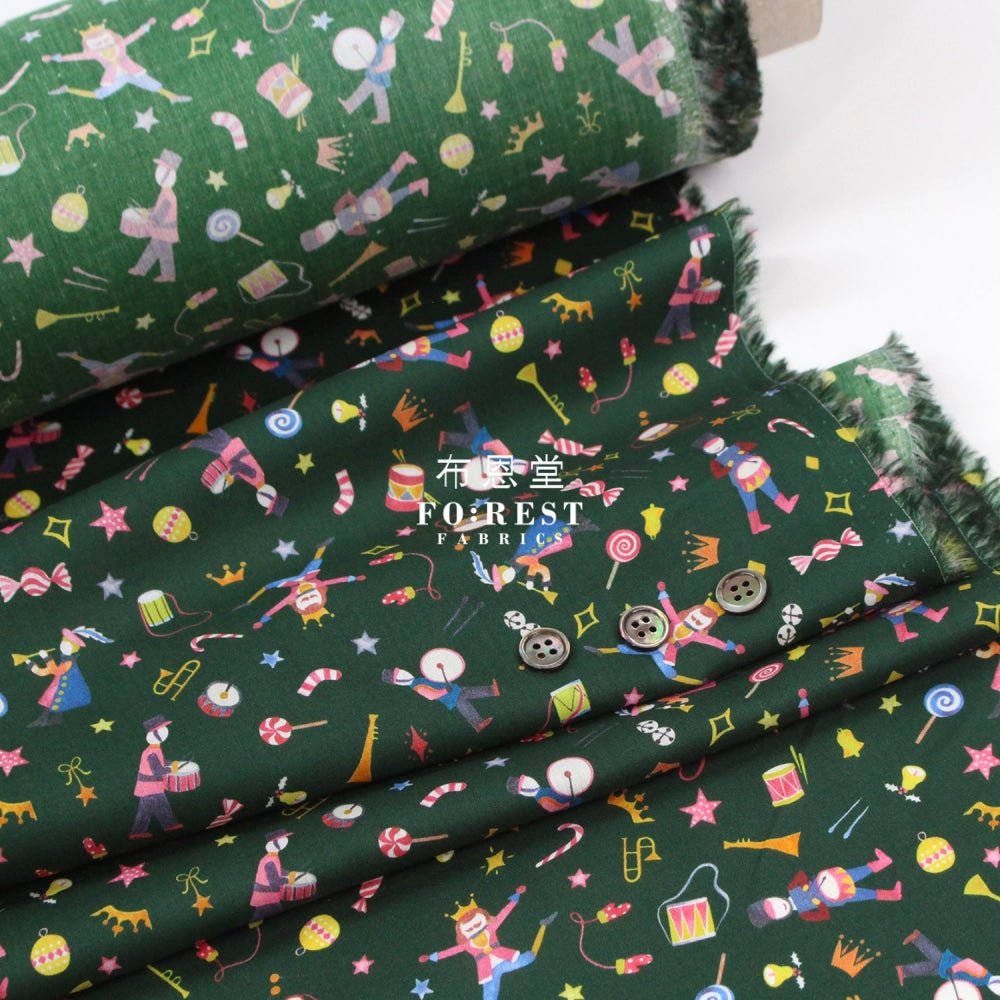 Liberty of London (Cotton Tana Lawn Fabric) - Tumbling toys GREEN - FO:REST Fabric 布恩堂Liberty fabrictana lawnjapanese fabricykk zipper