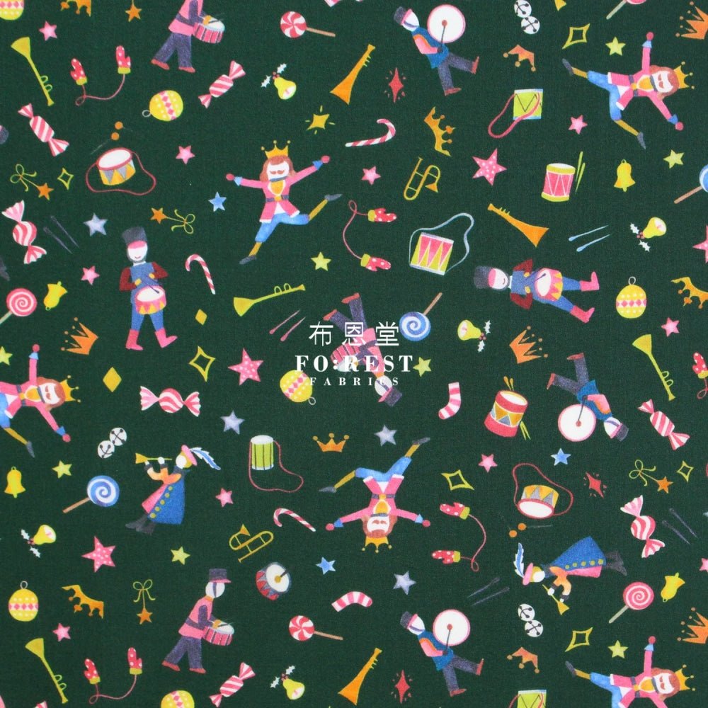 Liberty of London (Cotton Tana Lawn Fabric) - Tumbling toys GREEN - FO:REST Fabric 布恩堂Liberty fabrictana lawnjapanese fabricykk zipper