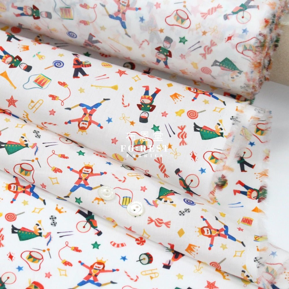 Liberty of London (Cotton Tana Lawn Fabric) - Tumbling toys MILKY - FO:REST Fabric 布恩堂Liberty fabrictana lawnjapanese fabricykk zipper