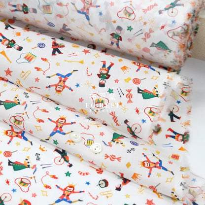 Liberty of London (Cotton Tana Lawn Fabric) - Tumbling toys MILKY - FO:REST Fabric 布恩堂Liberty fabrictana lawnjapanese fabricykk zipper