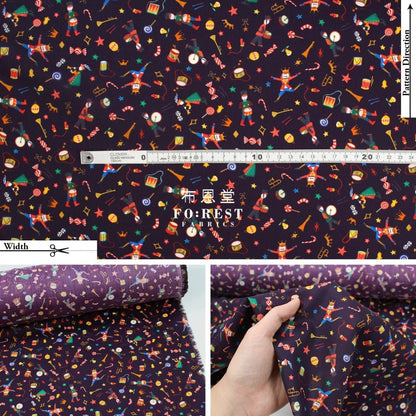 Liberty of London (Cotton Tana Lawn Fabric) - Tumbling toys PURPLE - FO:REST Fabric 布恩堂Liberty fabrictana lawnjapanese fabricykk zipper
