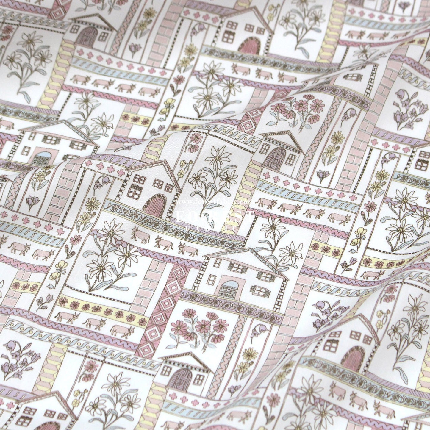 Liberty of London (Cotton Tana Lawn Fabric) - Ursli Purple - FO:REST Fabric 布恩堂Liberty fabrictana lawnjapanese fabricykk zipper