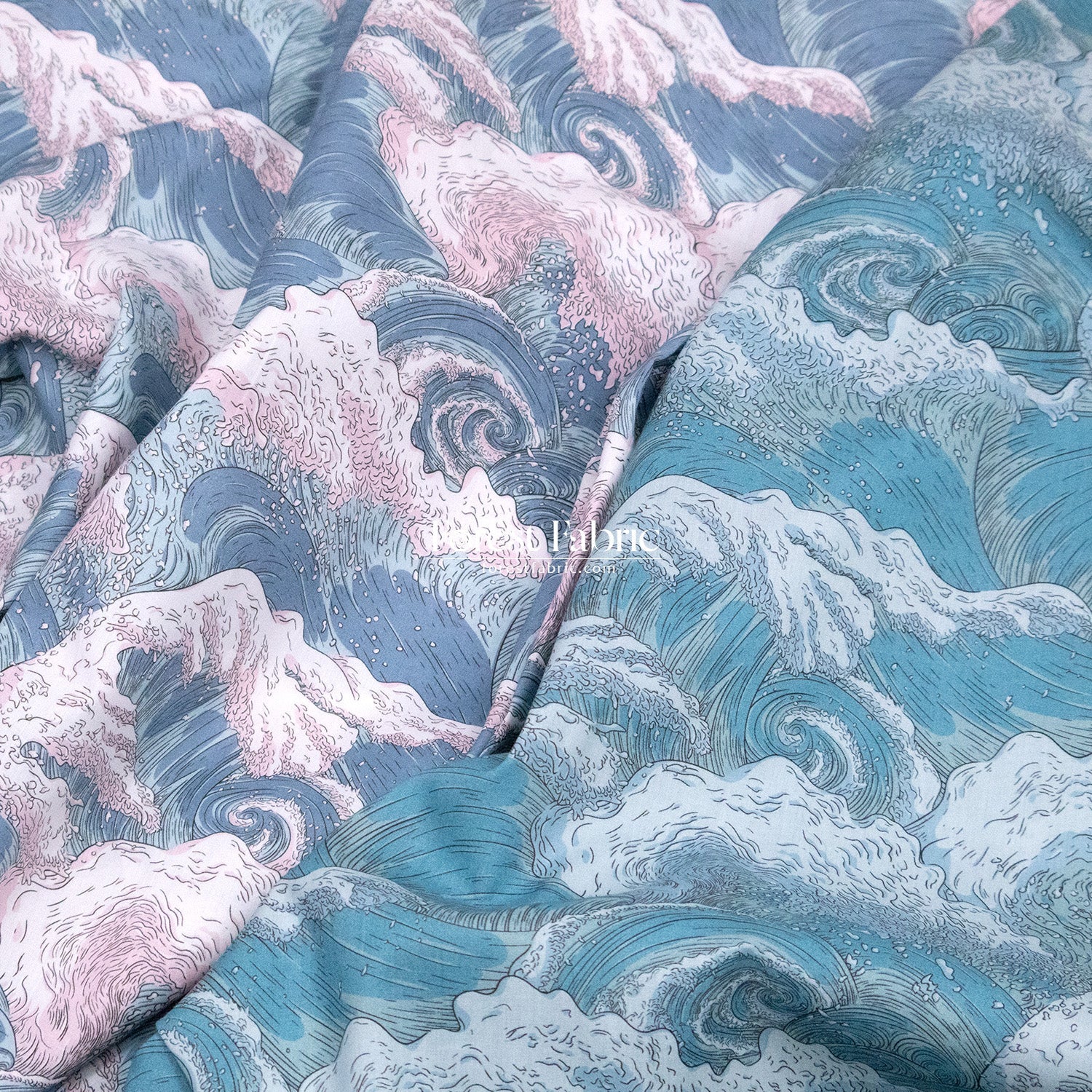 Liberty of London (Cotton Tana Lawn Fabric) - Vespertine wave - FO:REST Fabric 布恩堂Liberty fabrictana lawnjapanese fabricykk zipper