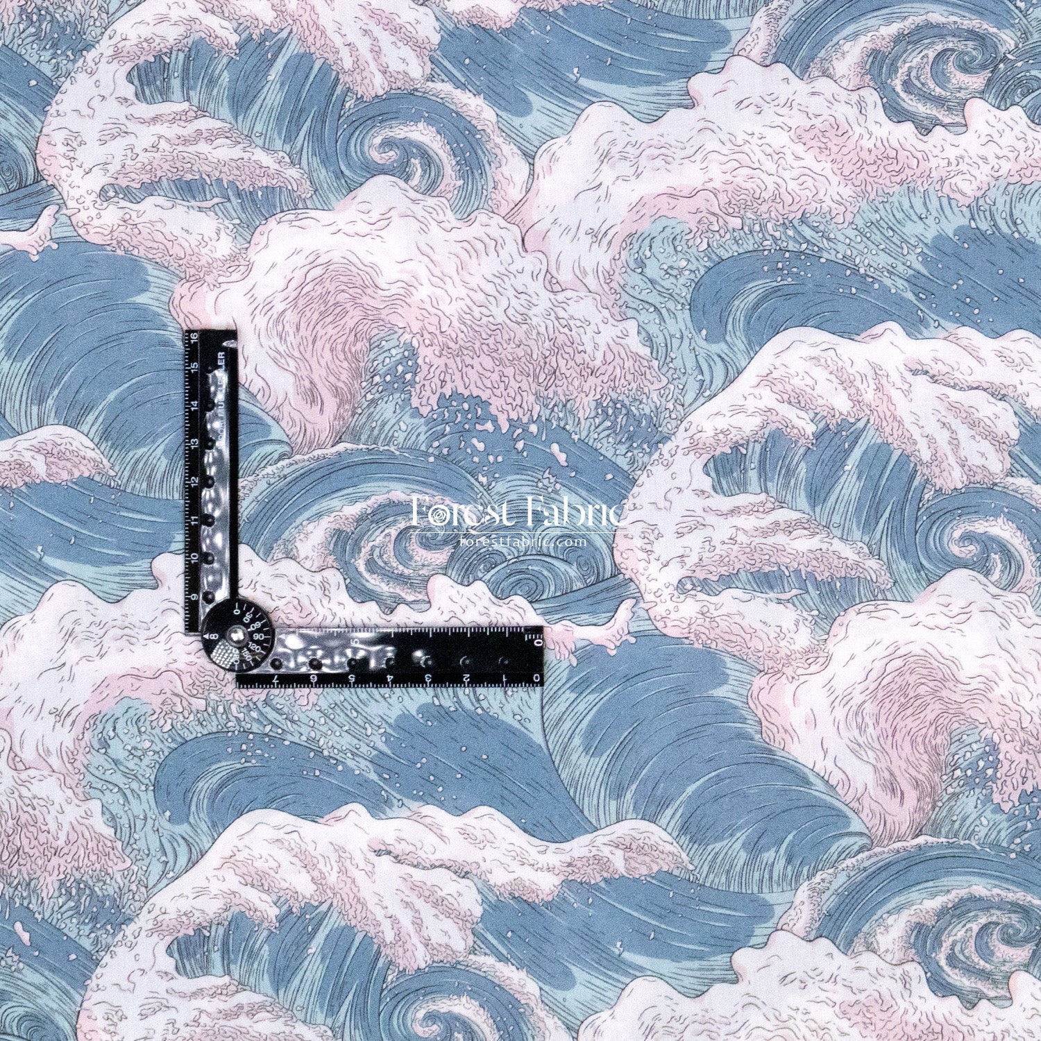 Liberty of London (Cotton Tana Lawn Fabric) - Vespertine wave - FO:REST Fabric 布恩堂Liberty fabrictana lawnjapanese fabricykk zipper