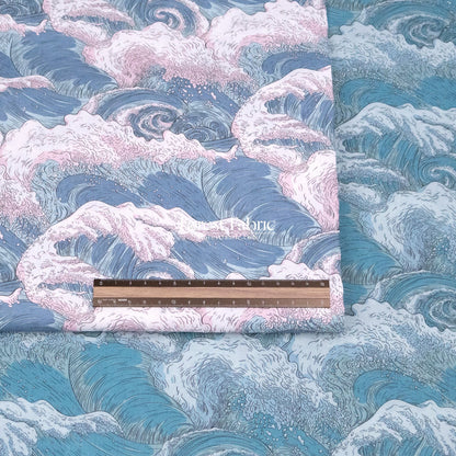 Liberty of London (Cotton Tana Lawn Fabric) - Vespertine wave - FO:REST Fabric 布恩堂Liberty fabrictana lawnjapanese fabricykk zipper