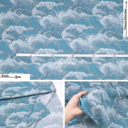 Liberty of London (Cotton Tana Lawn Fabric) - Vespertine wave - FO:REST Fabric 布恩堂Liberty fabrictana lawnjapanese fabricykk zipper