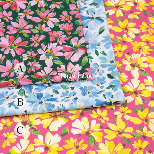 Liberty of London (Cotton Tana Lawn Fabric) - Watercolour Petals - FO:REST Fabric 布恩堂Liberty fabrictana lawnjapanese fabricykk zipper