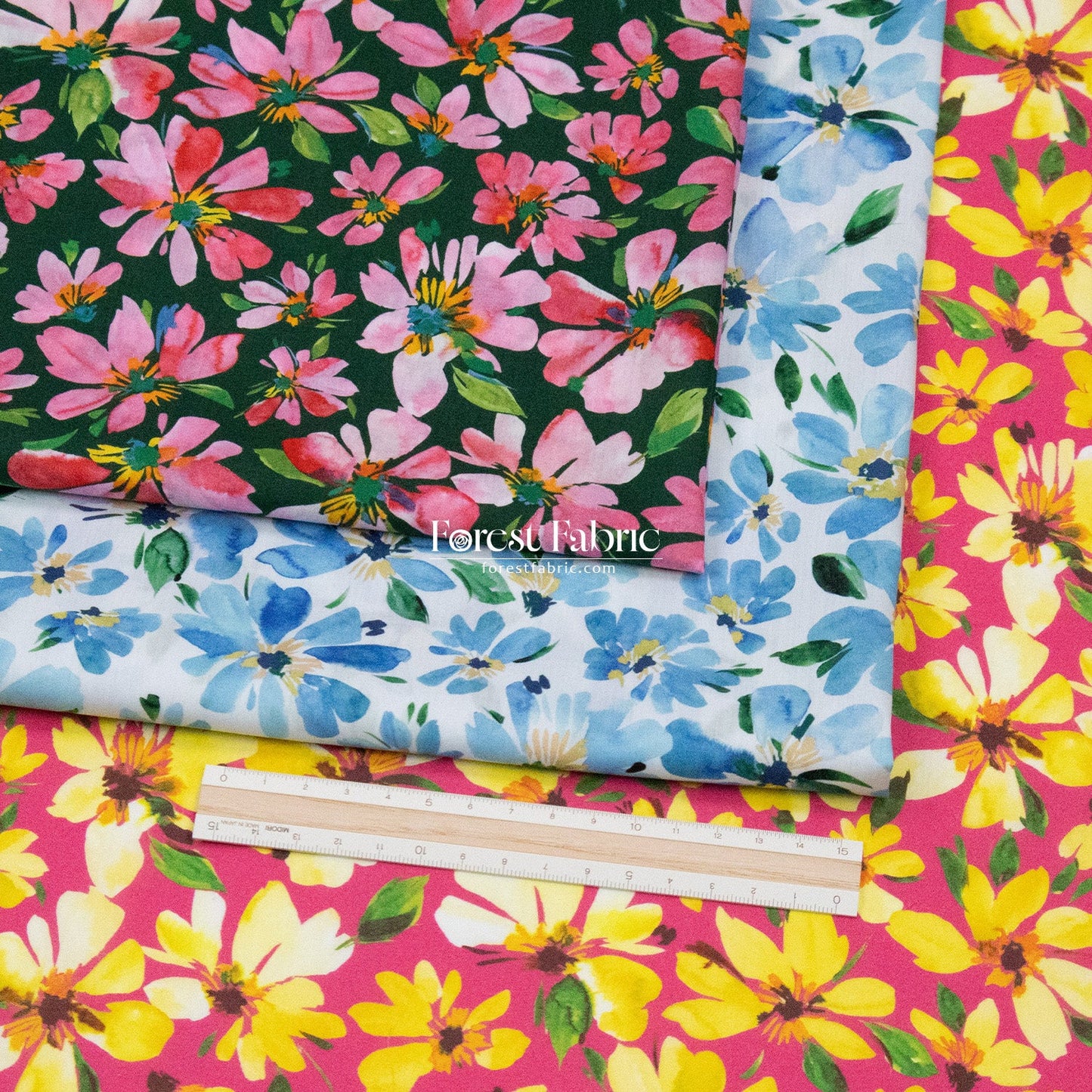 Liberty of London (Cotton Tana Lawn Fabric) - Watercolour Petals - FO:REST Fabric 布恩堂Liberty fabrictana lawnjapanese fabricykk zipper