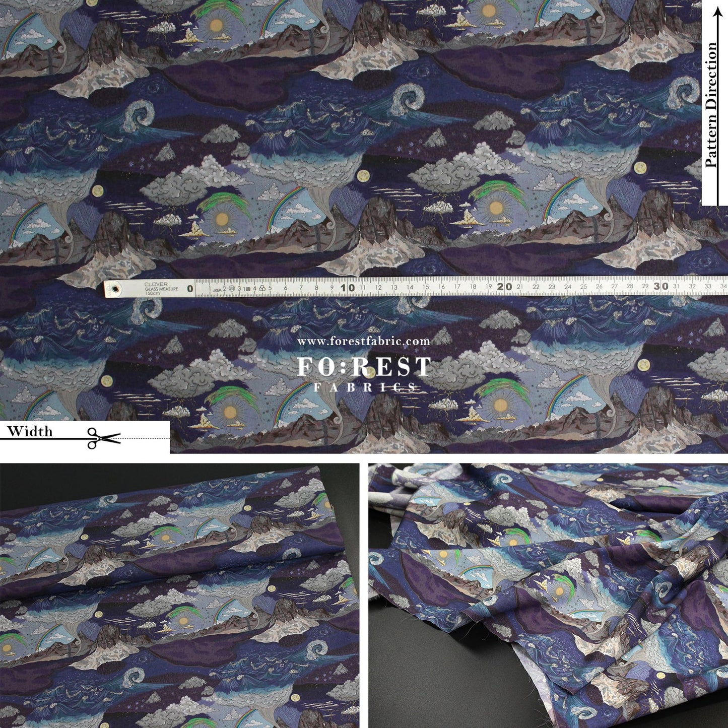 Liberty of London (Cotton Tana Lawn Fabric) - Weather Wonderland - FO:REST Fabric 布恩堂Liberty fabrictana lawnjapanese fabricykk zipper