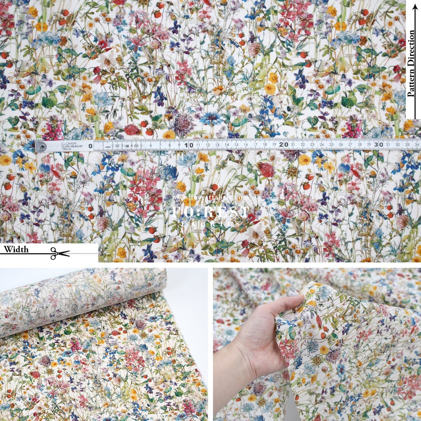 Liberty of London (Cotton Tana Lawn Fabric) - wild flowers - FO:REST Fabric 布恩堂Liberty fabrictana lawnjapanese fabricykk zipper