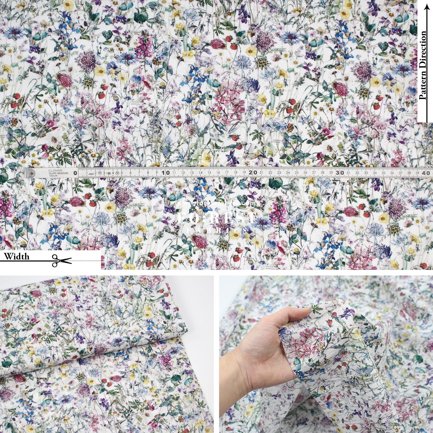 Liberty of London (Cotton Tana Lawn Fabric) - wild flowers - FO:REST Fabric 布恩堂Liberty fabrictana lawnjapanese fabricykk zipper