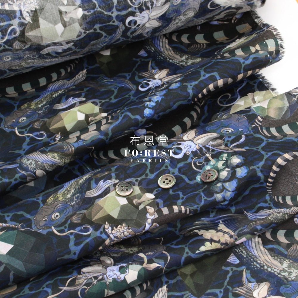 Liberty of London (Cotton Tana Lawn Fabric) - Wilde world Black - FO:REST Fabric 布恩堂Liberty fabrictana lawnjapanese fabricykk zipper