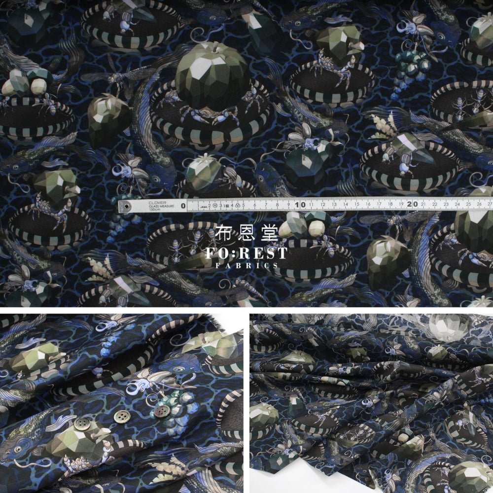 Liberty of London (Cotton Tana Lawn Fabric) - Wilde world Black - FO:REST Fabric 布恩堂Liberty fabrictana lawnjapanese fabricykk zipper