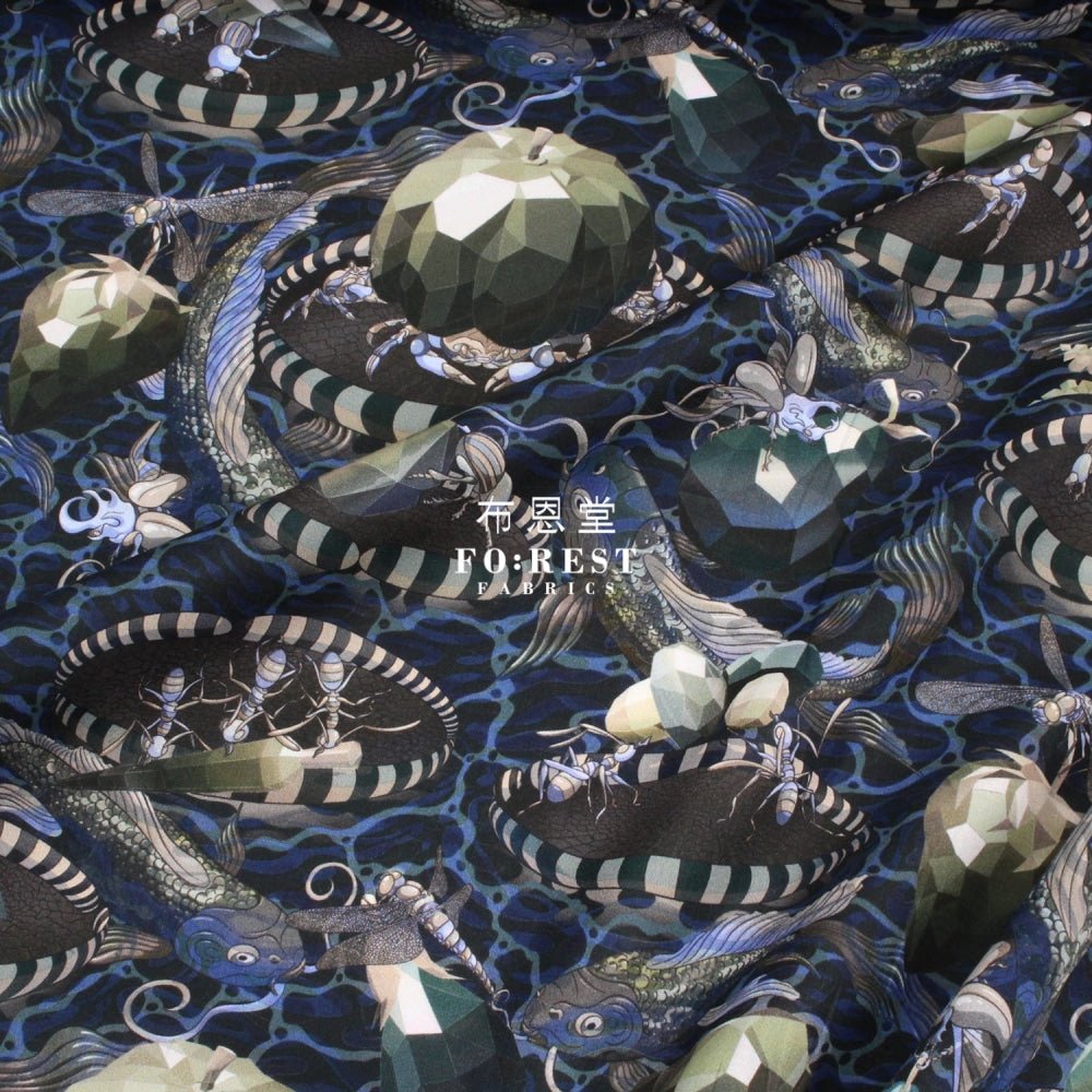 Liberty of London (Cotton Tana Lawn Fabric) - Wilde world Black - FO:REST Fabric 布恩堂Liberty fabrictana lawnjapanese fabricykk zipper