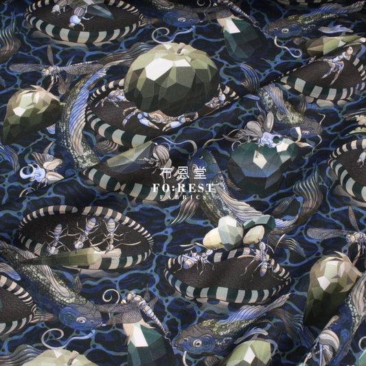 Liberty of London (Cotton Tana Lawn Fabric) - Wilde world Black - FO:REST Fabric 布恩堂Liberty fabrictana lawnjapanese fabricykk zipper