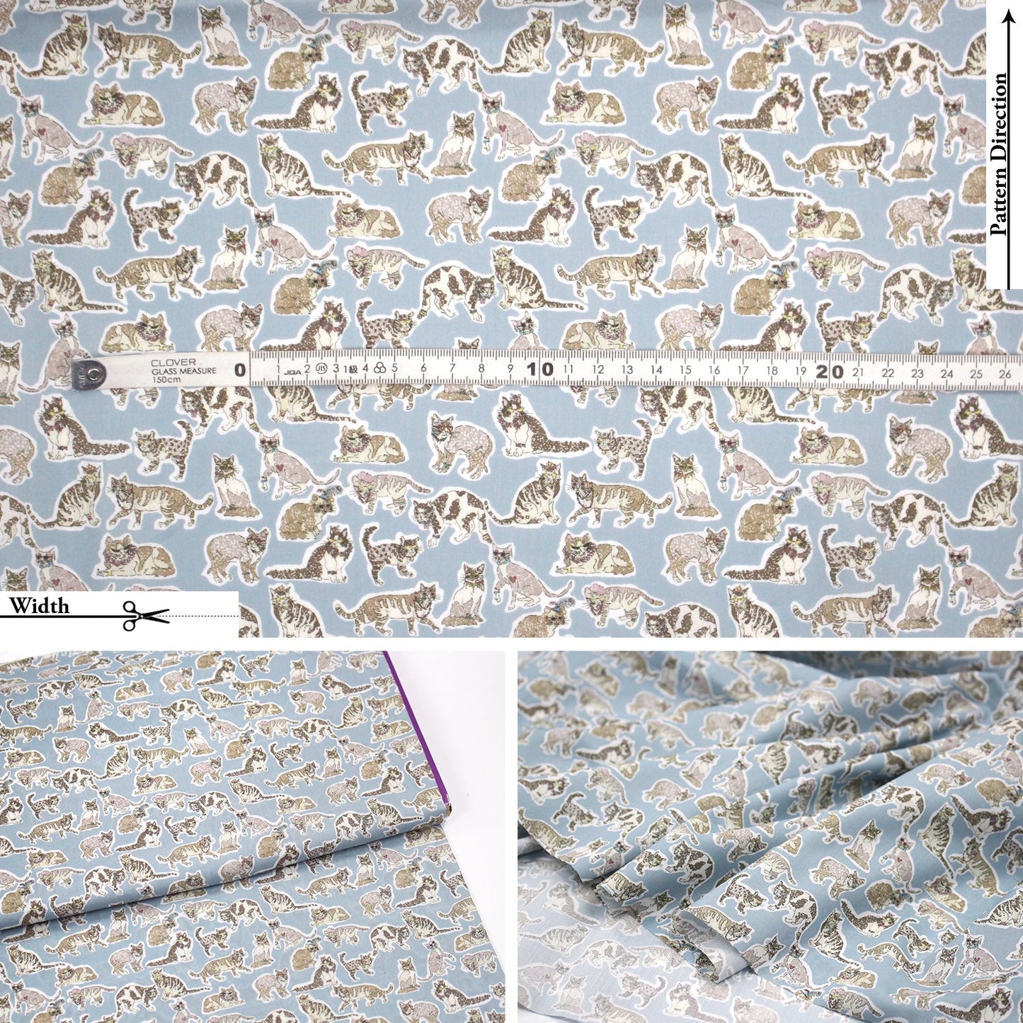Liberty of London (Cotton Tana Lawn Fabric) - Willoughby Cats - FO:REST Fabric 布恩堂Liberty fabrictana lawnjapanese fabricykk zipper