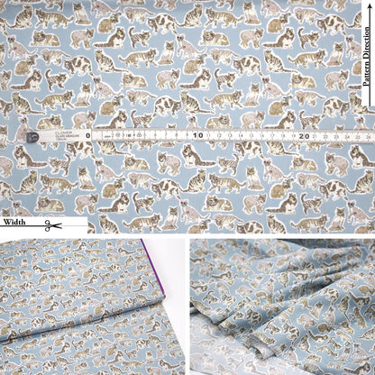 Liberty of London (Cotton Tana Lawn Fabric) - Willoughby Cats - FO:REST Fabric 布恩堂Liberty fabrictana lawnjapanese fabricykk zipper