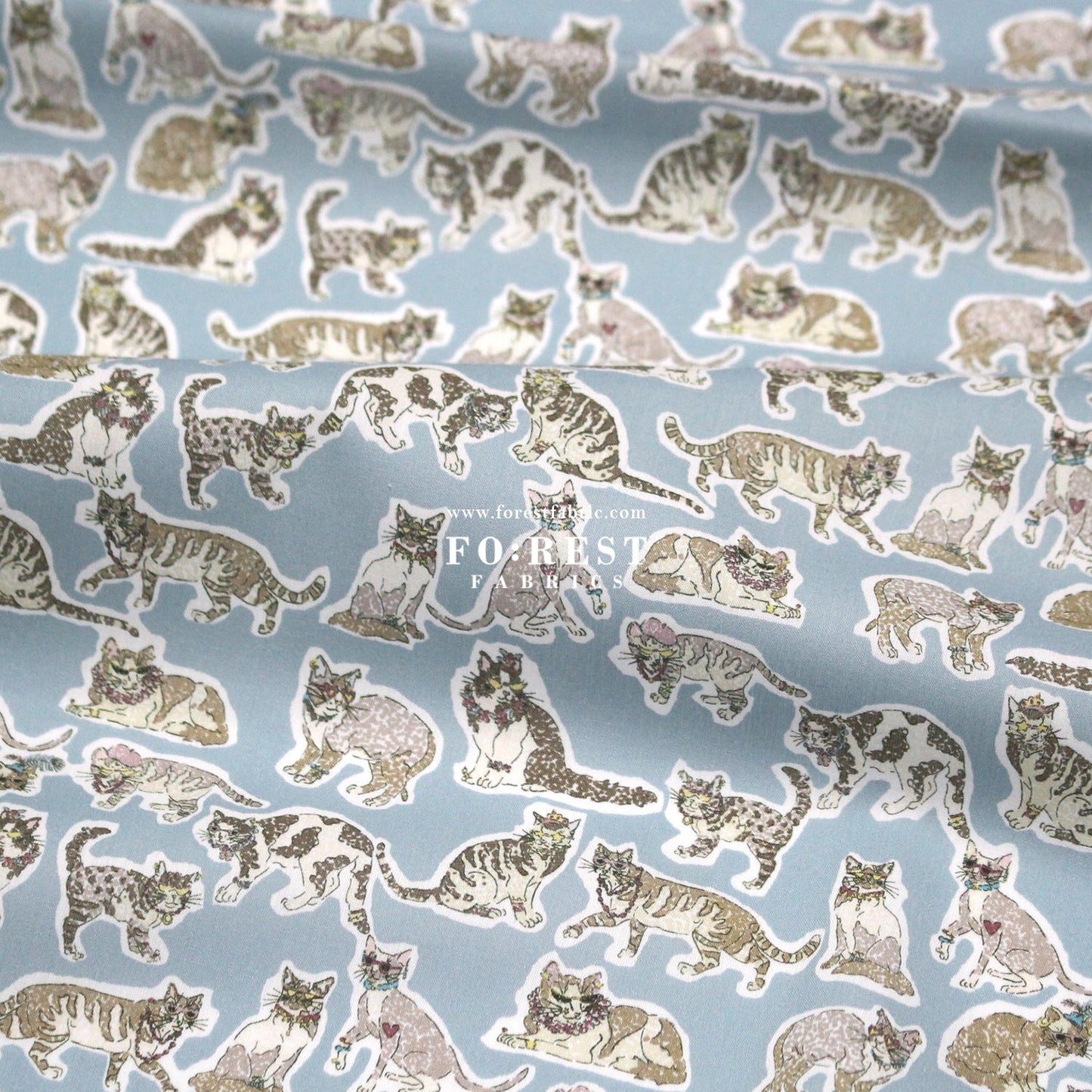 Liberty of London (Cotton Tana Lawn Fabric) - Willoughby Cats - FO:REST Fabric 布恩堂Liberty fabrictana lawnjapanese fabricykk zipper