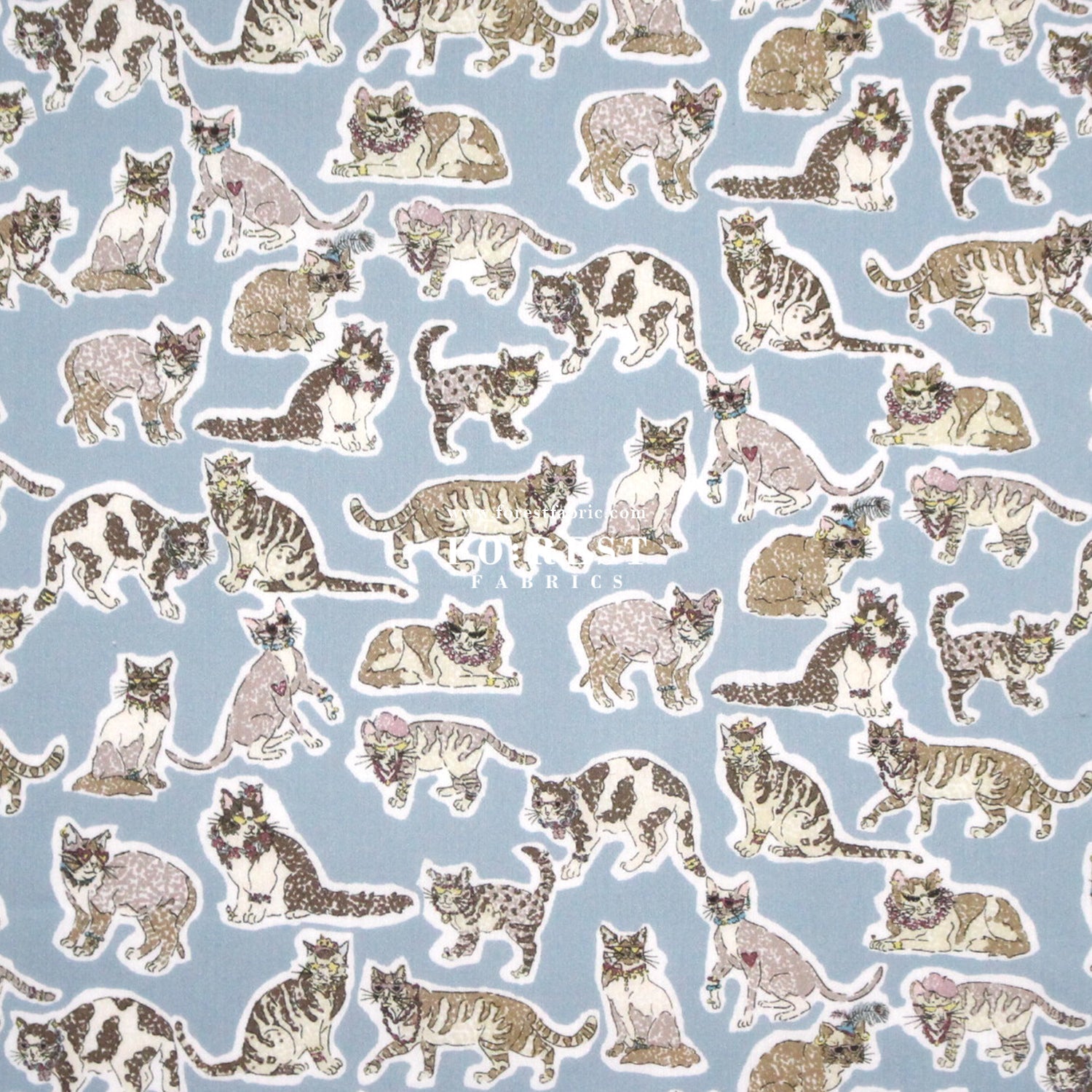 Liberty of London (Cotton Tana Lawn Fabric) - Willoughby Cats - FO:REST Fabric 布恩堂Liberty fabrictana lawnjapanese fabricykk zipper