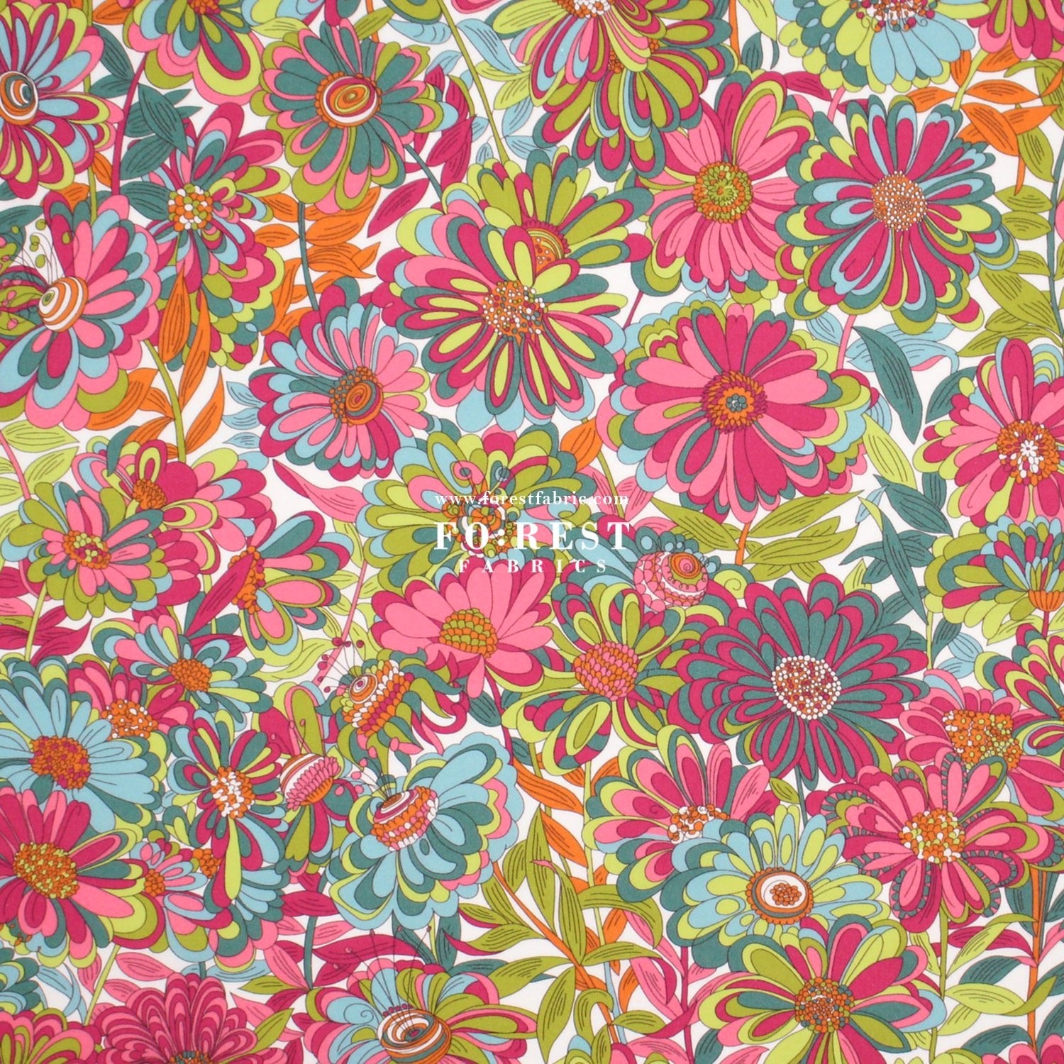 Liberty of London (Cotton Tana Lawn Fabric) - Willows Garden B - FO:REST Fabric 布恩堂Liberty fabrictana lawnjapanese fabricykk zipper