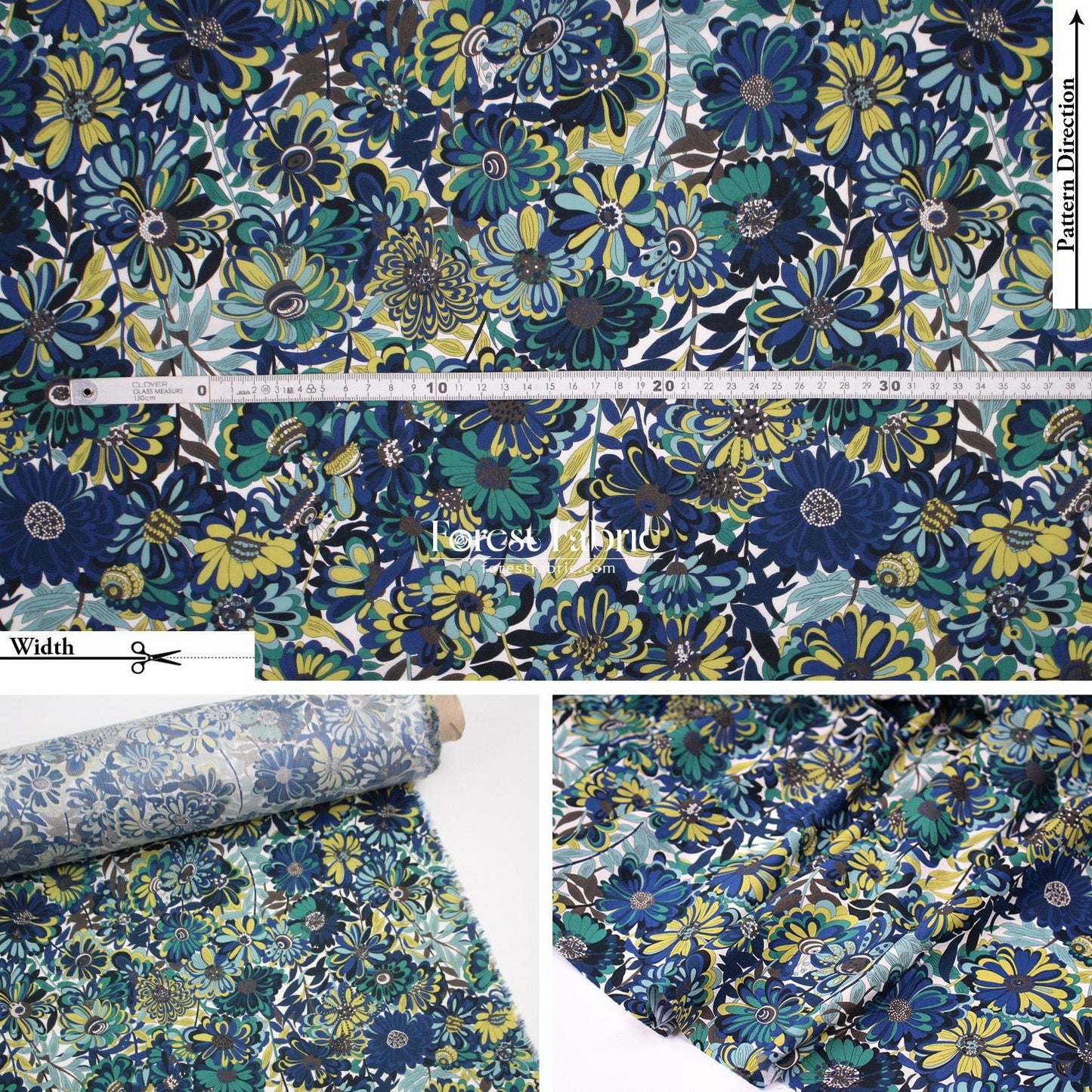 Liberty of London (Cotton Tana Lawn Fabric) - Willows Garden B - FO:REST Fabric 布恩堂Liberty fabrictana lawnjapanese fabricykk zipper