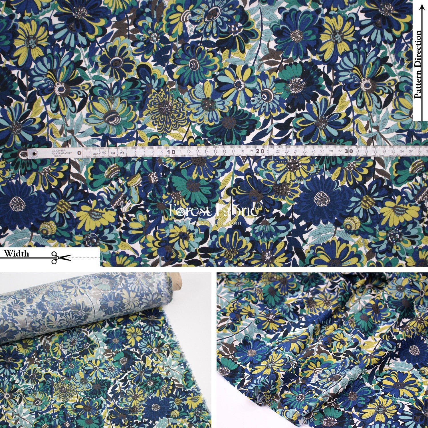 Liberty of London (Cotton Tana Lawn Fabric) - Willows Garden B - FO:REST Fabric 布恩堂Liberty fabrictana lawnjapanese fabricykk zipper