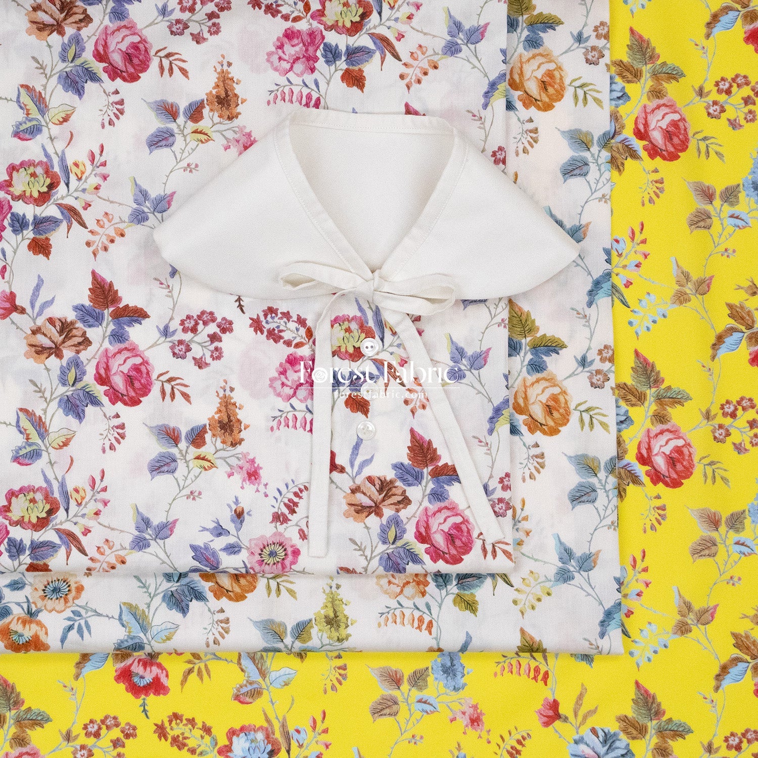 Liberty of London (Cotton Tana Lawn Fabric) - Yorkshire Rose - FO:REST Fabric 布恩堂Liberty fabrictana lawnjapanese fabricykk zipper