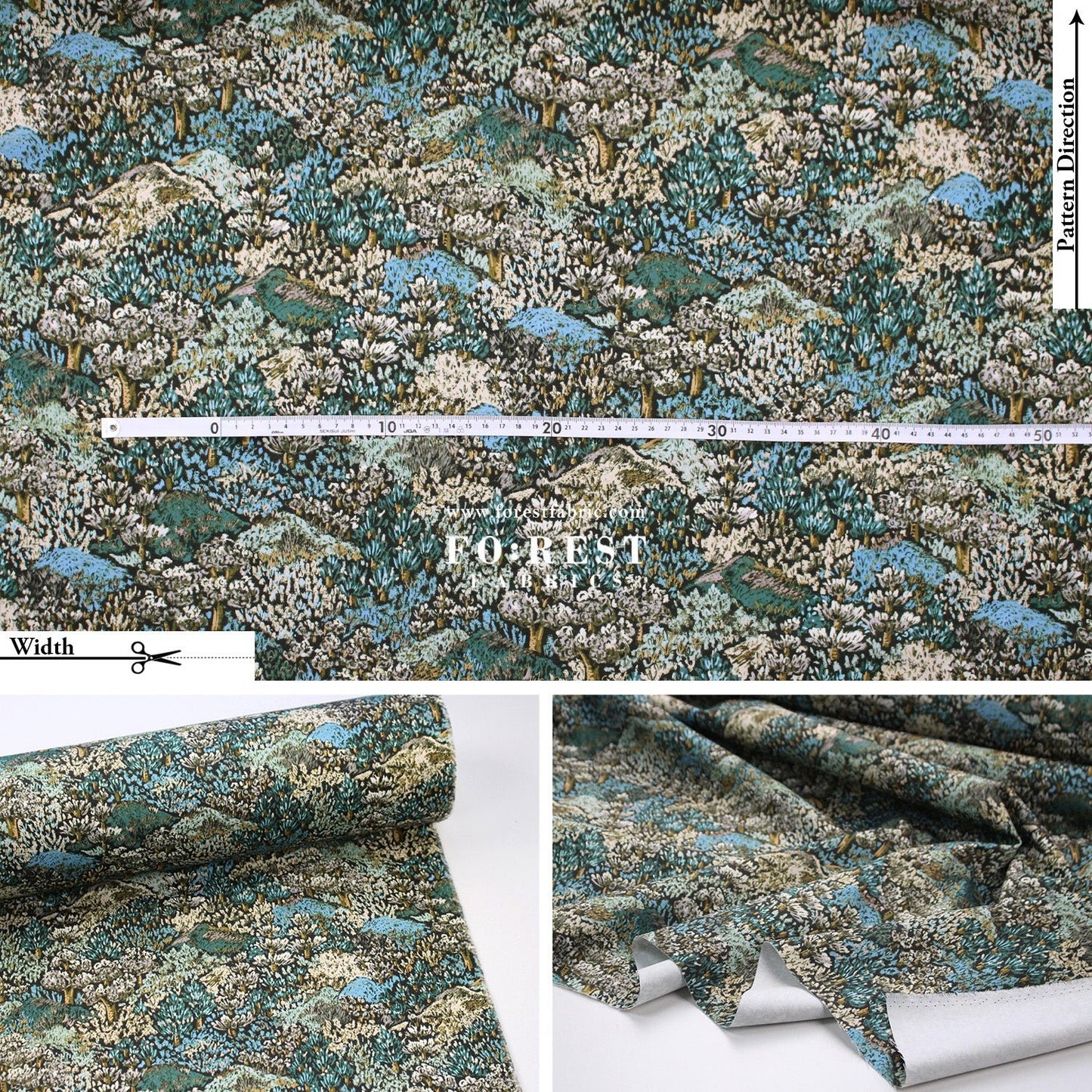 Liberty of London (Cotton Twill Fabric) - Darley Hillside - FO:REST Fabric 布恩堂Liberty fabrictana lawnjapanese fabricykk zipper