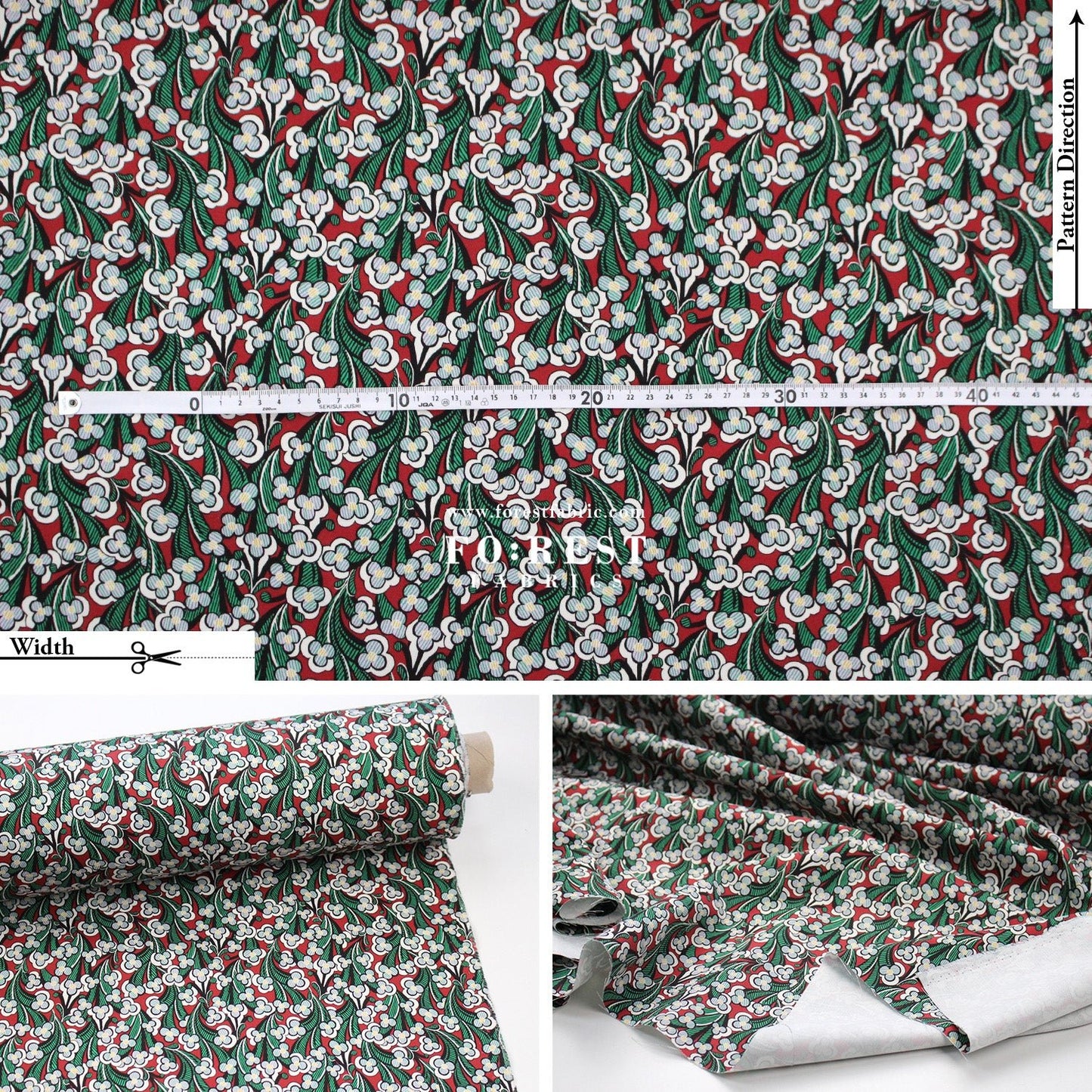 Liberty of London (Cotton Twill Fabric) - Laith - FO:REST Fabric 布恩堂Liberty fabrictana lawnjapanese fabricykk zipper