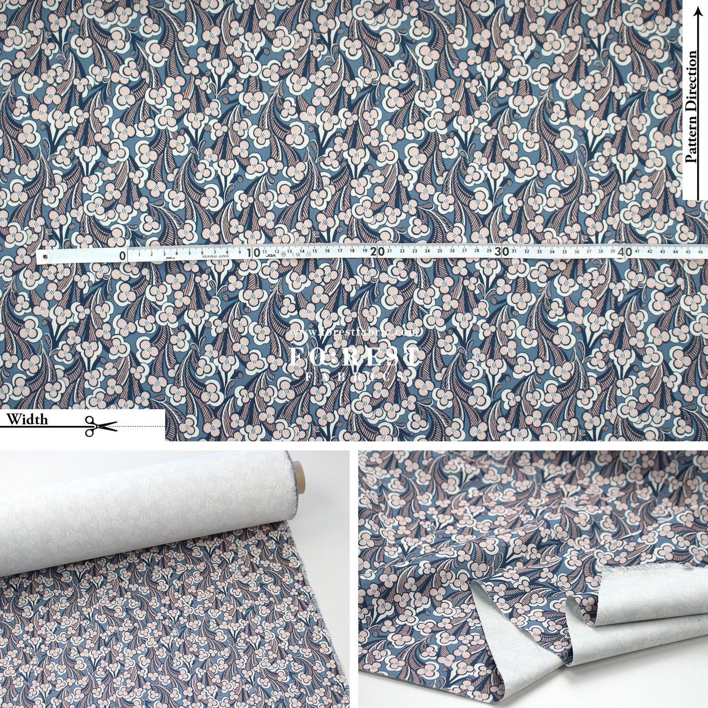 Liberty of London (Cotton Twill Fabric) - Laith - FO:REST Fabric 布恩堂Liberty fabrictana lawnjapanese fabricykk zipper