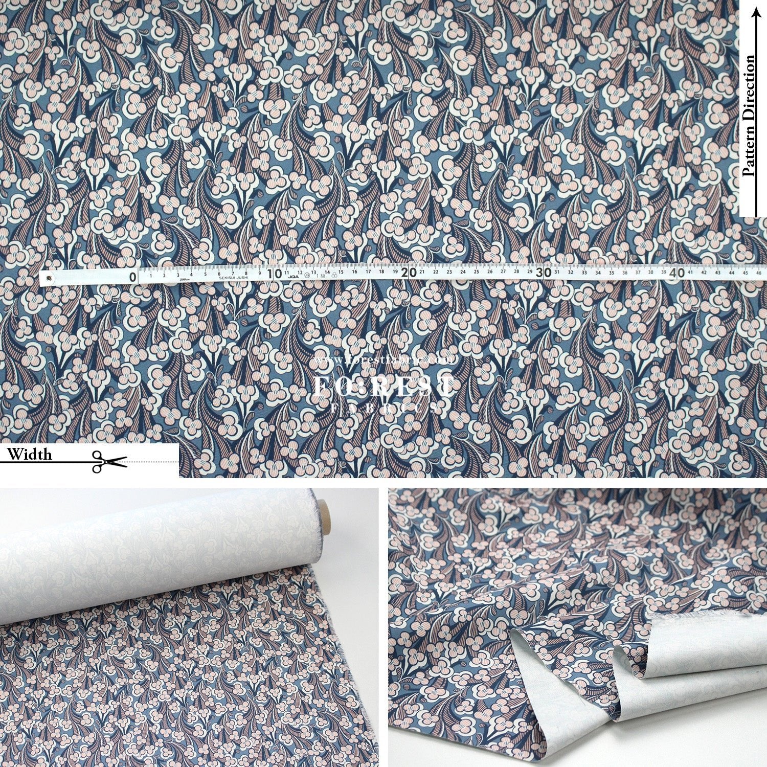 Liberty of London (Cotton Twill Fabric) - Laith - FO:REST Fabric 布恩堂Liberty fabrictana lawnjapanese fabricykk zipper