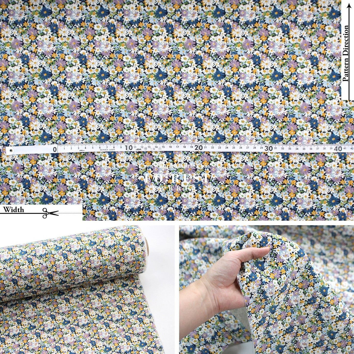 Liberty of London (Cotton Twill Fabric) - Libby - FO:REST Fabric 布恩堂Liberty fabrictana lawnjapanese fabricykk zipper