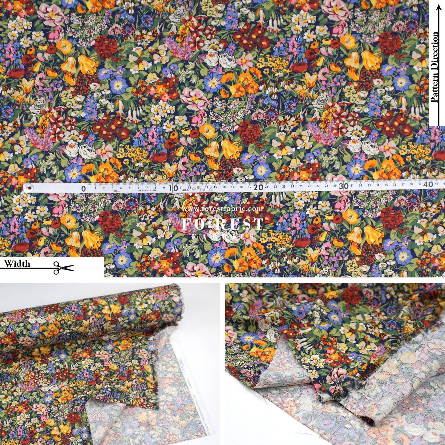 Liberty of London (LanTana Fabric) - Cottage Garden - FO:REST Fabric 布恩堂Liberty fabrictana lawnjapanese fabricykk zipper