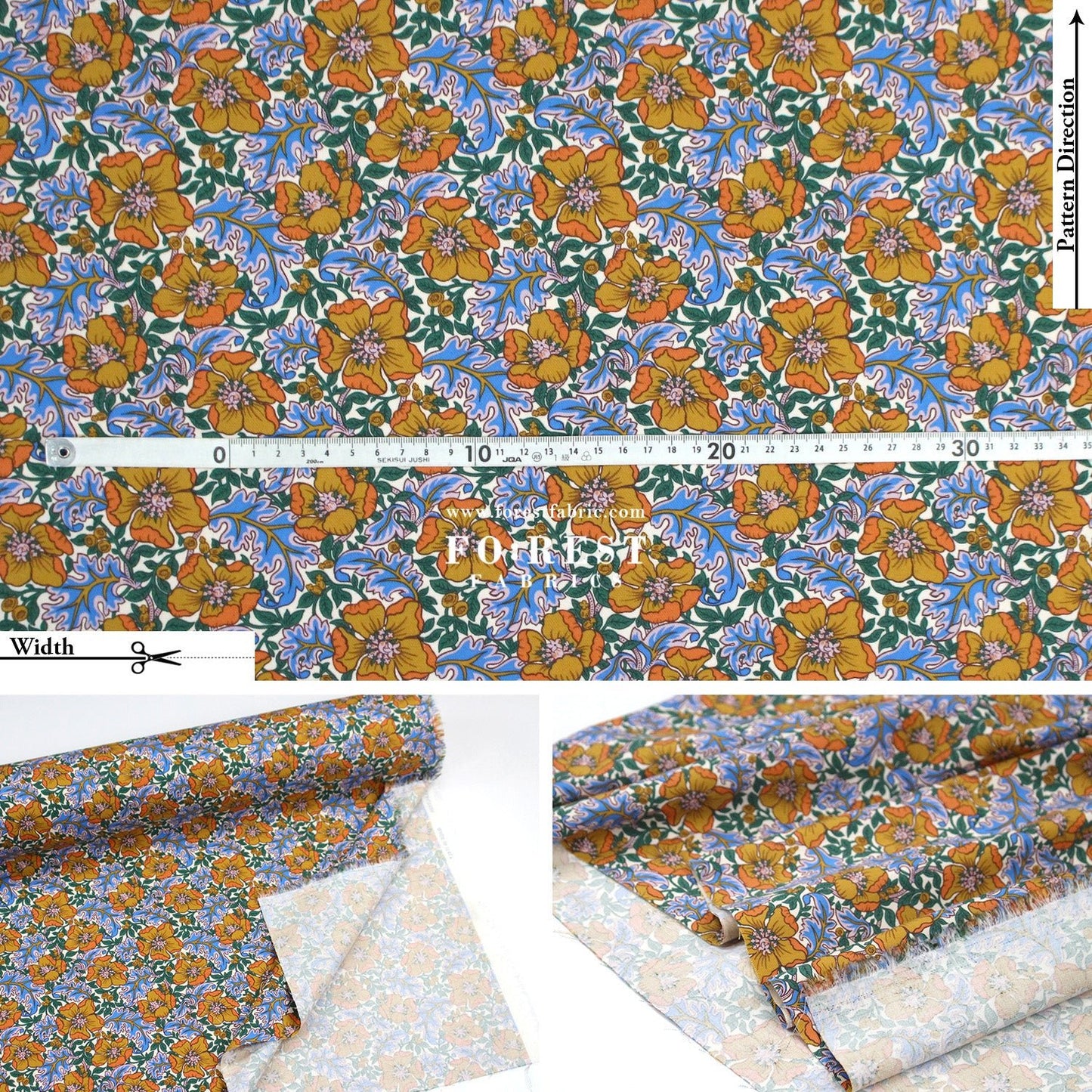 Liberty of London (LanTana Fabric) - Millie Francesca - FO:REST Fabric 布恩堂Liberty fabrictana lawnjapanese fabricykk zipper