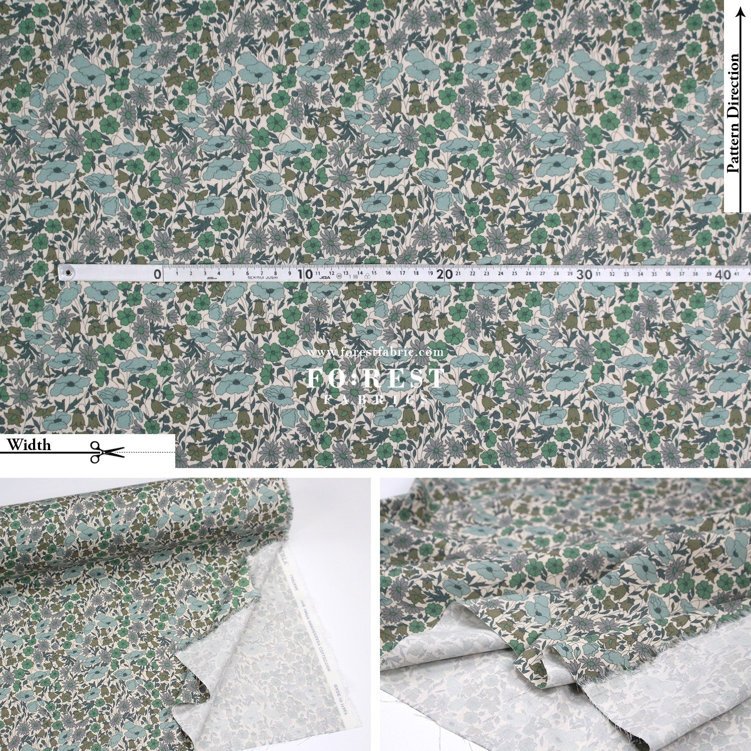 Liberty of London (LanTana Fabric) - Poppy and Daisy - FO:REST Fabric 布恩堂Liberty fabrictana lawnjapanese fabricykk zipper