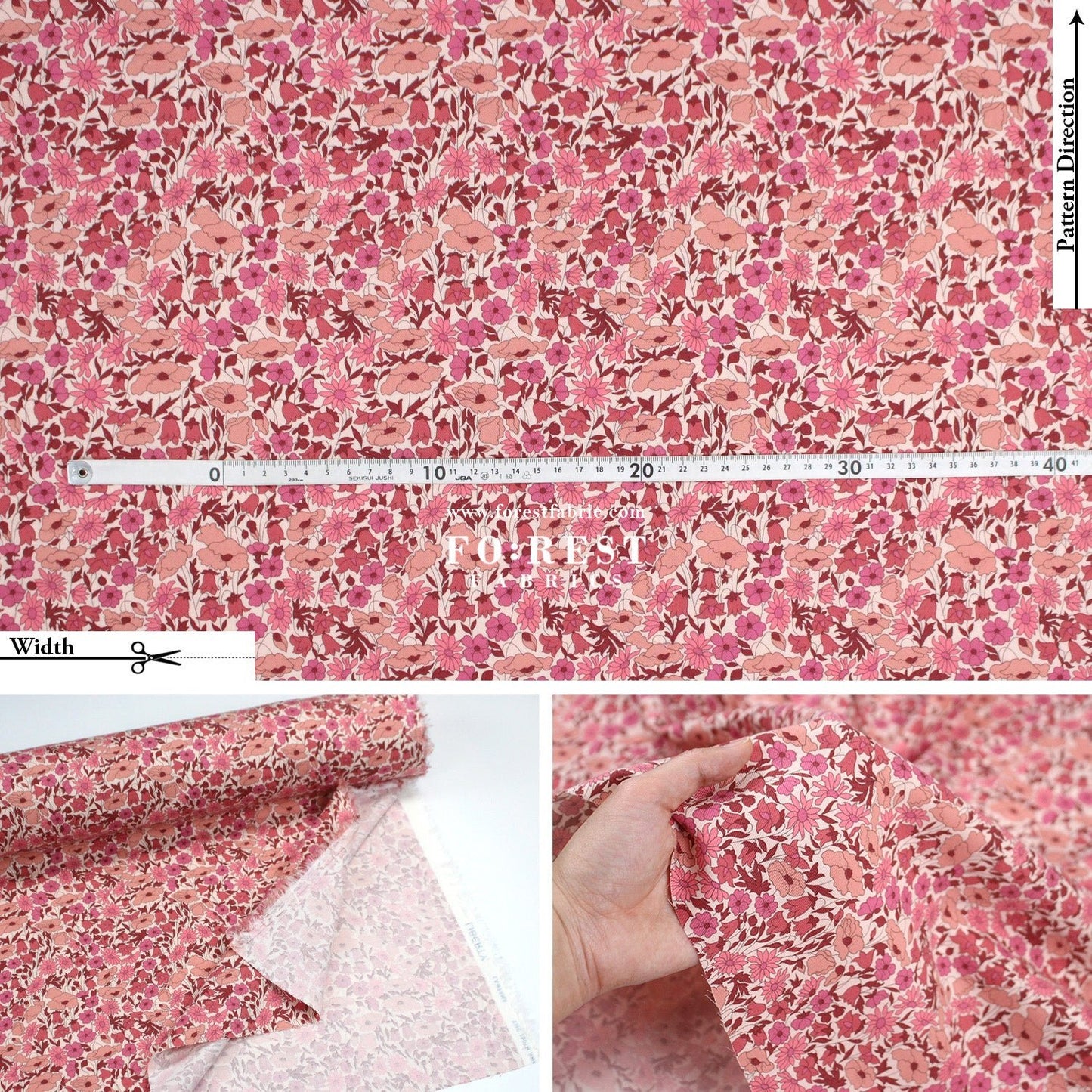 Liberty of London (LanTana Fabric) - Poppy and Daisy - FO:REST Fabric 布恩堂Liberty fabrictana lawnjapanese fabricykk zipper
