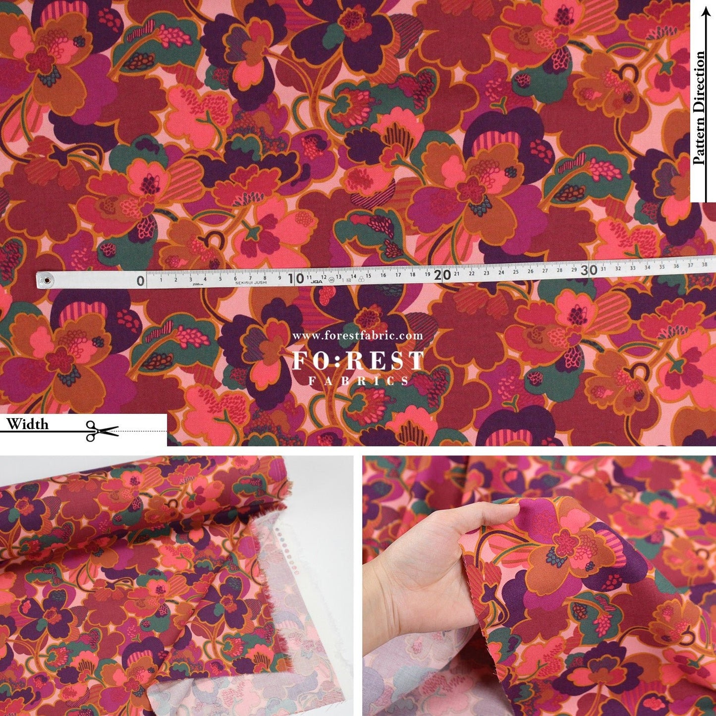 Liberty of London (LanTana Fabric) - Prospect Flower - FO:REST Fabric 布恩堂Liberty fabrictana lawnjapanese fabricykk zipper