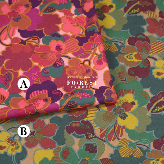Liberty of London (LanTana Fabric) - Prospect Flower - FO:REST Fabric 布恩堂Liberty fabrictana lawnjapanese fabricykk zipper