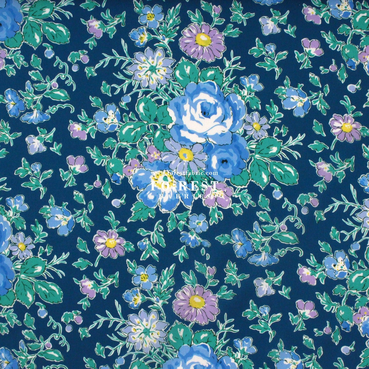 Liberty of London (Organic Fabric) - Ellen Rose Flowers Navy - FO:REST Fabric 布恩堂Liberty fabrictana lawnjapanese fabricykk zipper