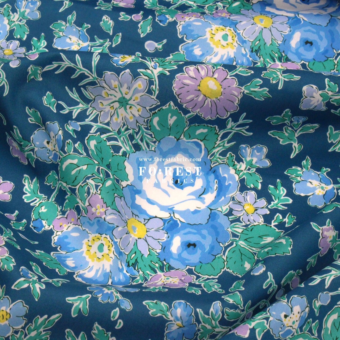 Liberty of London (Organic Fabric) - Ellen Rose Flowers Navy - FO:REST Fabric 布恩堂Liberty fabrictana lawnjapanese fabricykk zipper
