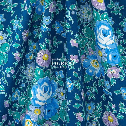Liberty of London (Organic Fabric) - Ellen Rose Flowers Navy - FO:REST Fabric 布恩堂Liberty fabrictana lawnjapanese fabricykk zipper