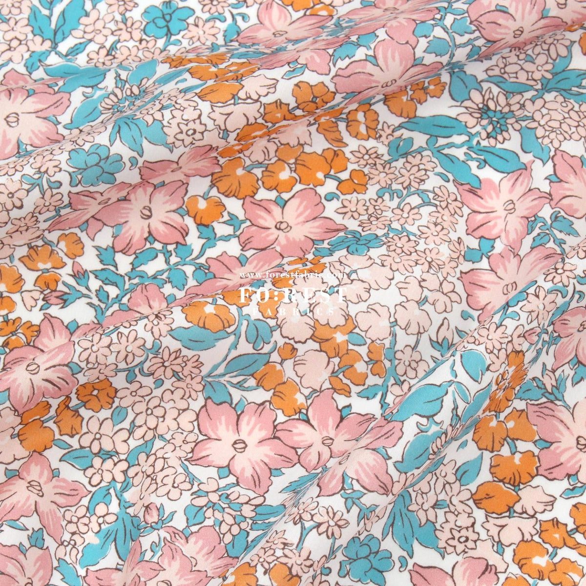 Liberty of London (Organic Fabric) - Lulworth cove Flowers Pink - FO:REST Fabric 布恩堂Liberty fabrictana lawnjapanese fabricykk zipper