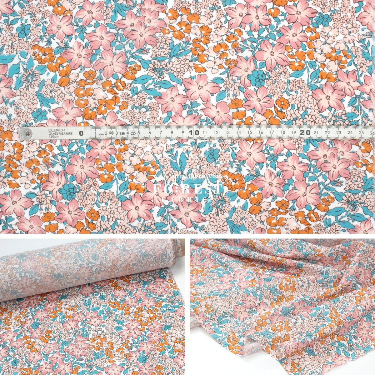 Liberty of London (Organic Fabric) - Lulworth cove Flowers Pink - FO:REST Fabric 布恩堂Liberty fabrictana lawnjapanese fabricykk zipper
