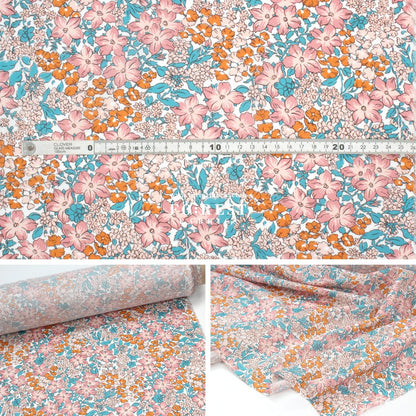 Liberty of London (Organic Fabric) - Lulworth cove Flowers Pink - FO:REST Fabric 布恩堂Liberty fabrictana lawnjapanese fabricykk zipper