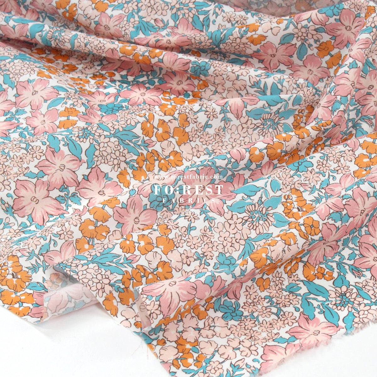 Liberty of London (Organic Fabric) - Lulworth cove Flowers Pink - FO:REST Fabric 布恩堂Liberty fabrictana lawnjapanese fabricykk zipper