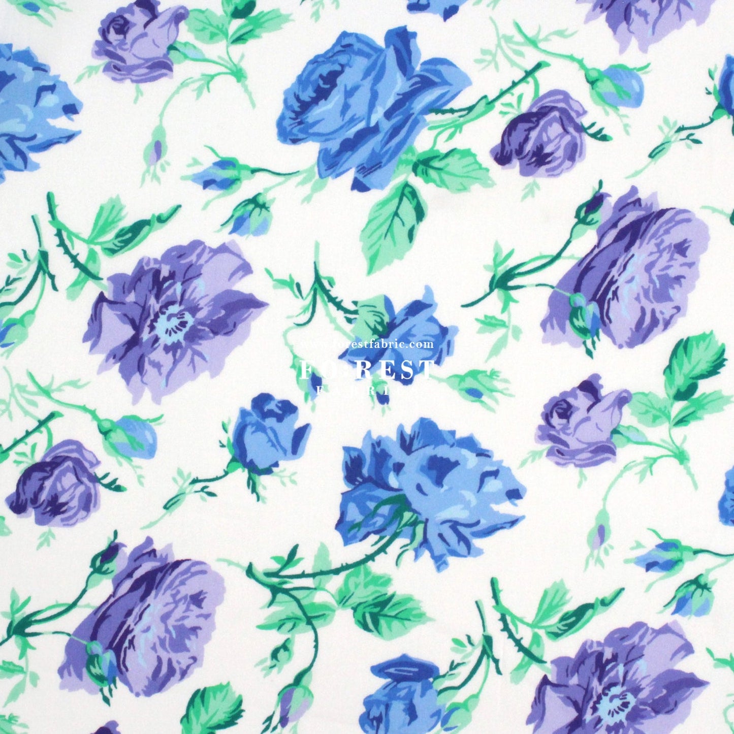 Liberty of London (Organic Fabric) - Painterly Rose Flowers Blue - FO:REST Fabric 布恩堂Liberty fabrictana lawnjapanese fabricykk zipper
