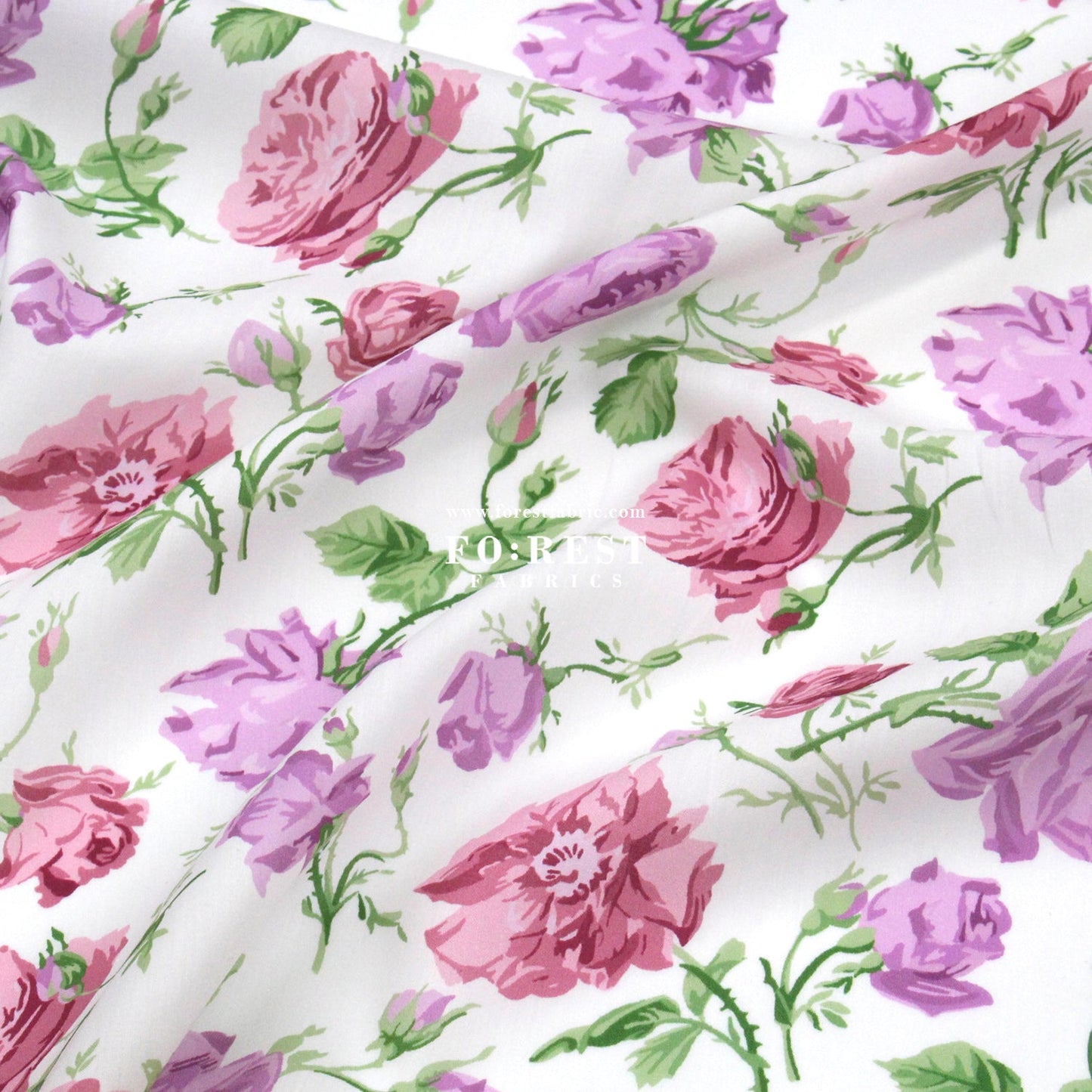 Liberty of London (Organic Fabric) - Painterly Rose Flowers Pink - FO:REST Fabric 布恩堂Liberty fabrictana lawnjapanese fabricykk zipper