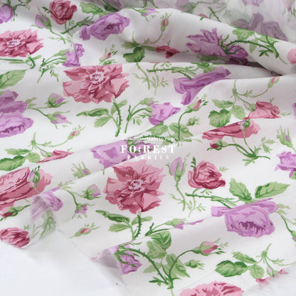 Liberty of London (Organic Fabric) - Painterly Rose Flowers Pink - FO:REST Fabric 布恩堂Liberty fabrictana lawnjapanese fabricykk zipper
