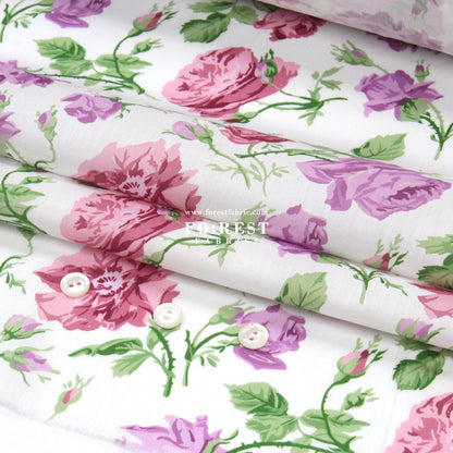 Liberty of London (Organic Fabric) - Painterly Rose Flowers Pink - FO:REST Fabric 布恩堂Liberty fabrictana lawnjapanese fabricykk zipper